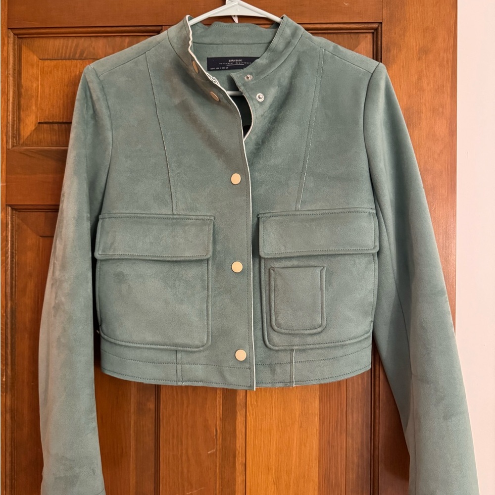 Zara Sage Green Utility Jacket